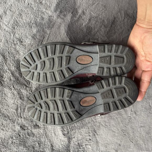 Earth Origins Boots Womens Sz 10 Burgundy Suede Paris Ankle Side Zip Block Heel - Picture 5 of 10